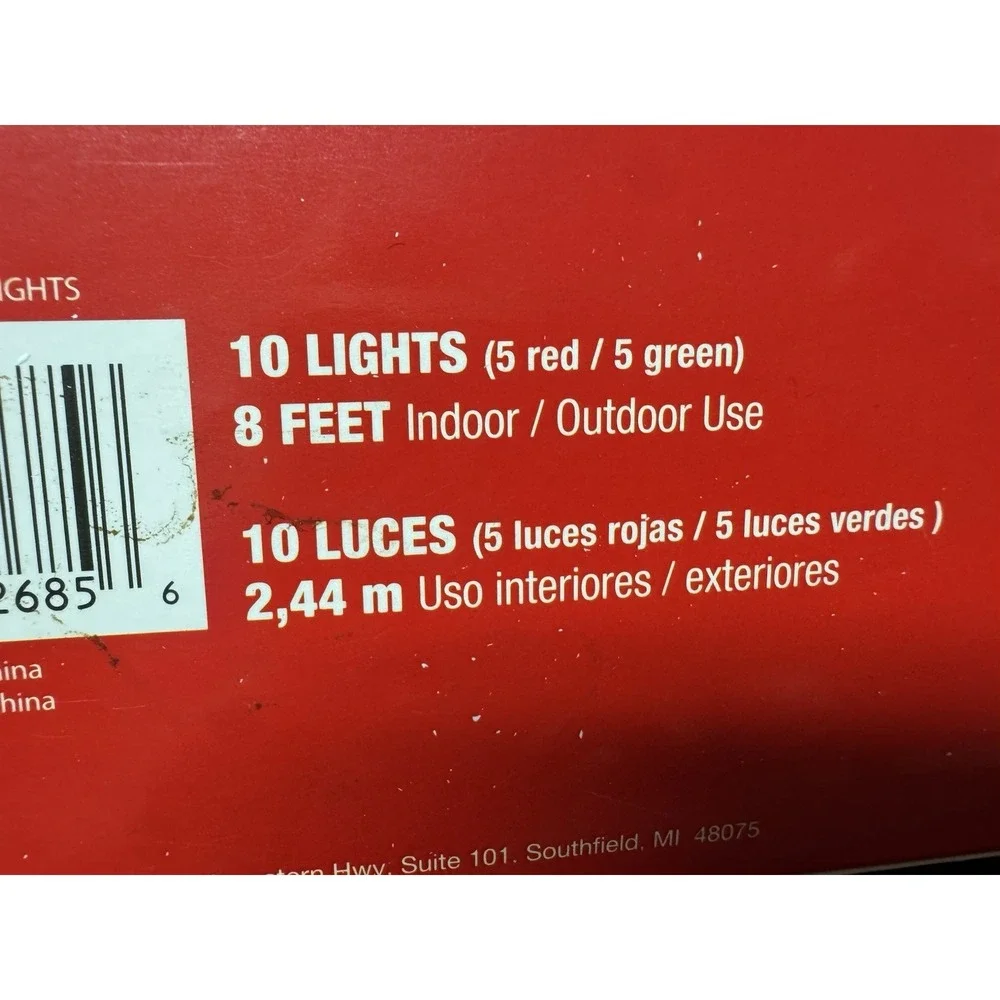 Jingle Bell Shotgun Shell Novelty Lights 6 Red & 6 Green Working Extra Bulbs